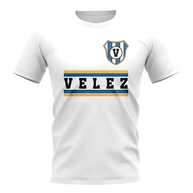 Velez Sarsfield Velez Sarsfield Men's Personalised Core Football Club T-Shirt in White - 2