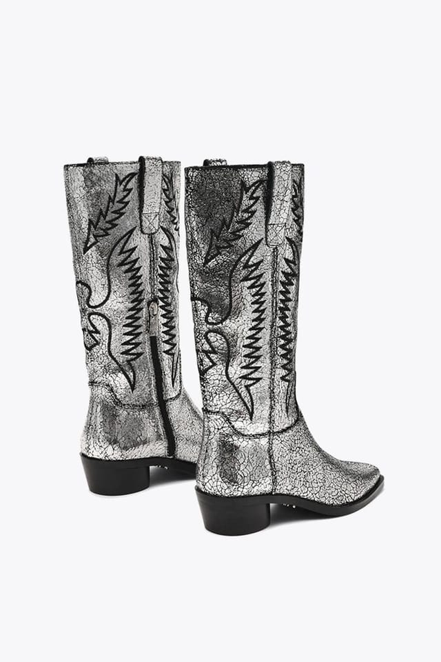 Steve Madden STEVE MADDEN Women's 'Trevi Boot Silver' Leather Boots in Silver - 3
