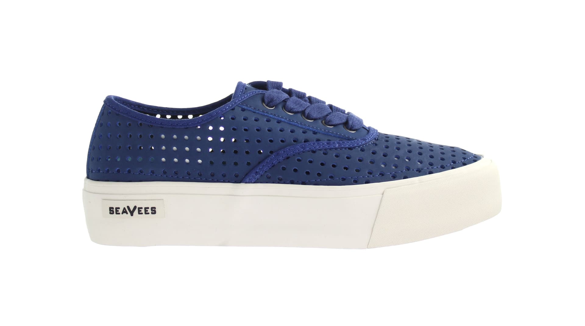 Seavees Seavees Women's Legend Sneaker Platform Portal Lace-Up Blue Nubuck Leather Trainers