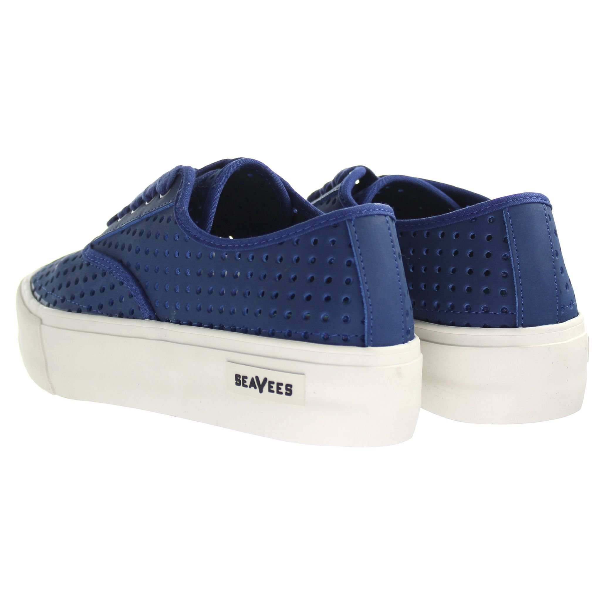 Seavees Seavees Women's Legend Sneaker Platform Portal Lace-Up Blue Nubuck Leather Trainers - 3