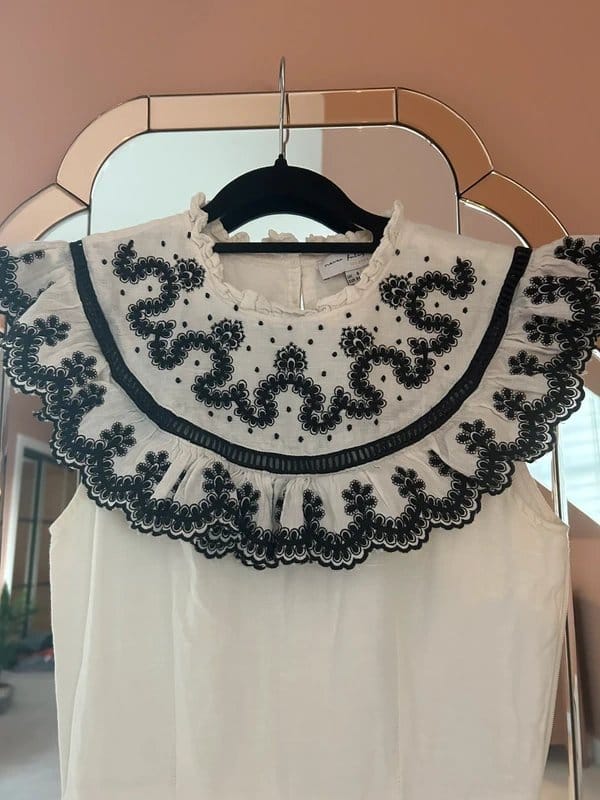 Never Fully Dressed White Linen Embroidered Midi Dress