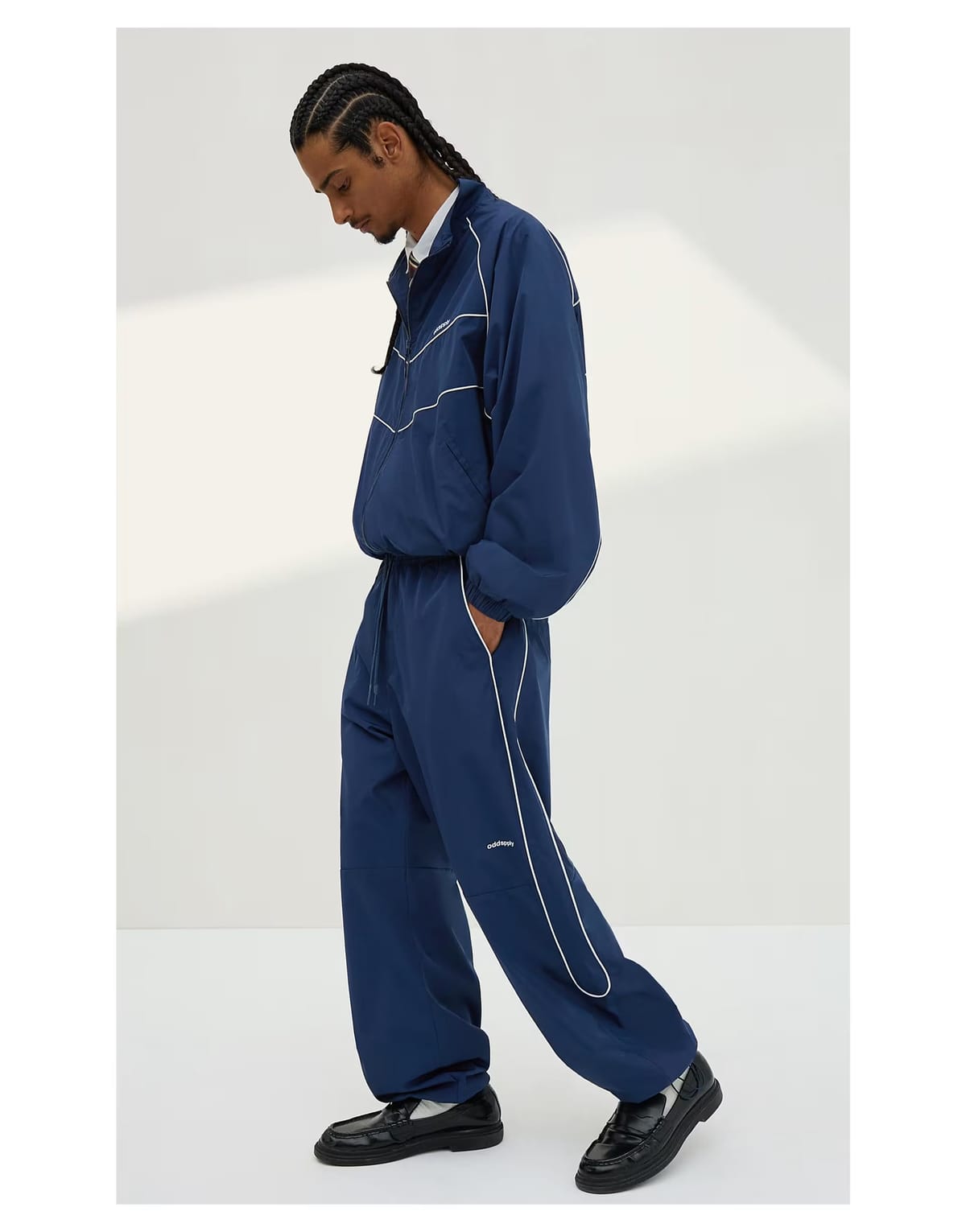 ASOS Bershka Technical superbaggy trousers in blue - 1