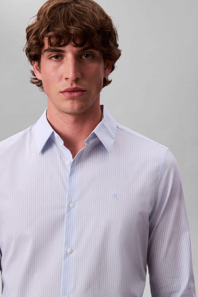 Calvin Klein Calvin Klein Men's Ls Thin Multi Stripe Stretch Slim Shirt - 2