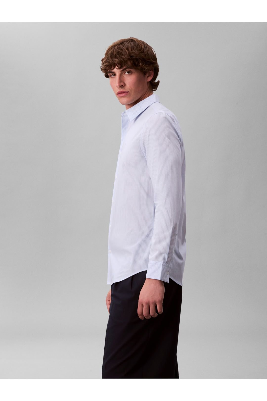 Calvin Klein Calvin Klein Men's Ls Thin Multi Stripe Stretch Slim Shirt - 3