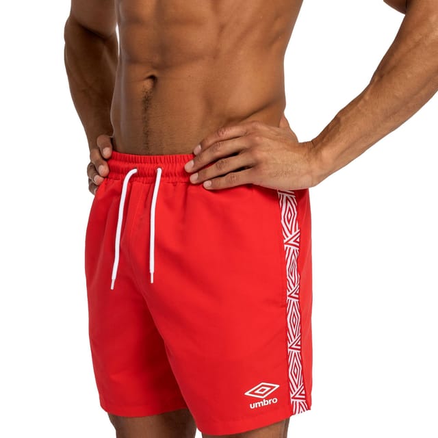 Umbro Umbro Men's Taped Swim Shorts in Scarlet - 3