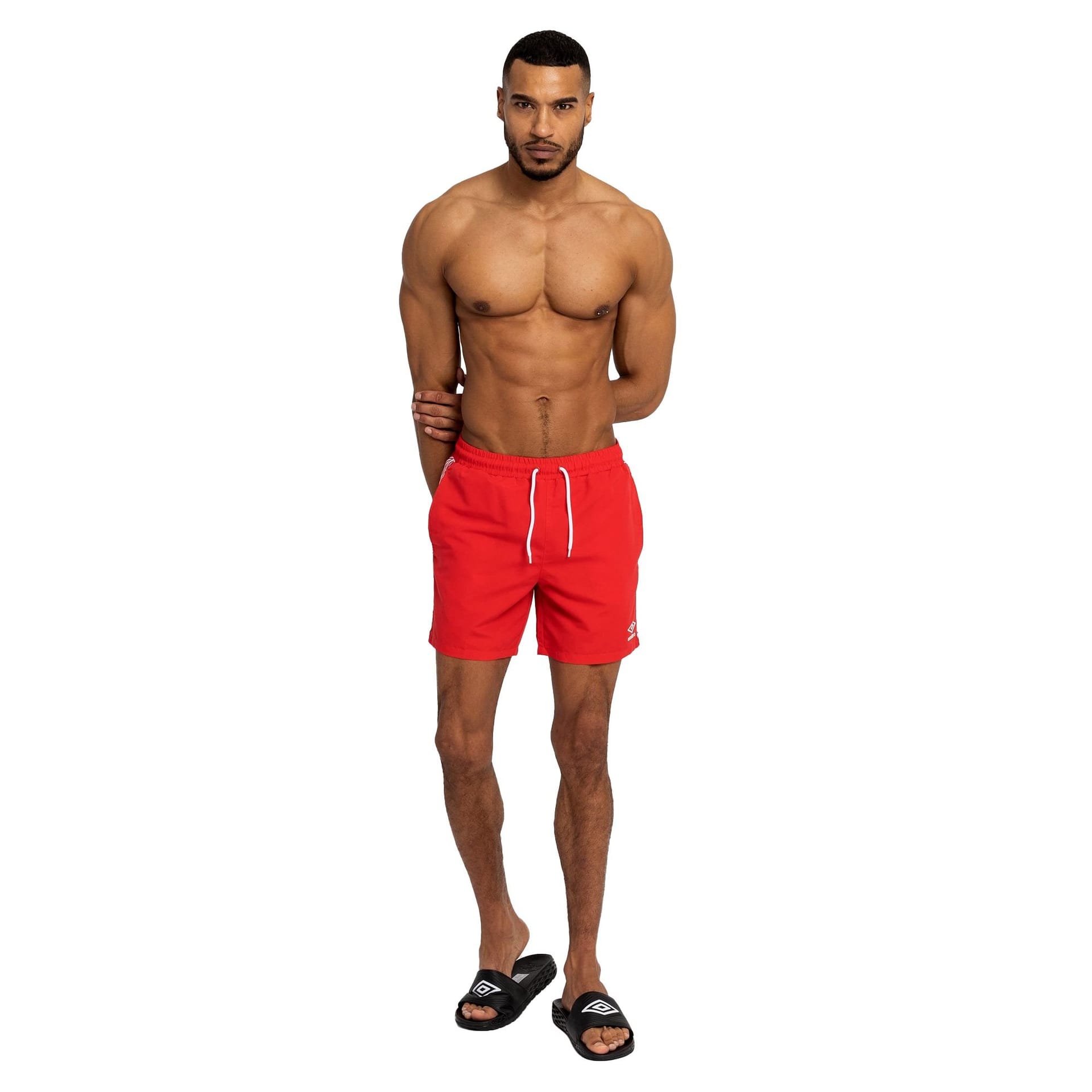 Umbro Umbro Men's Taped Swim Shorts in Scarlet - 4