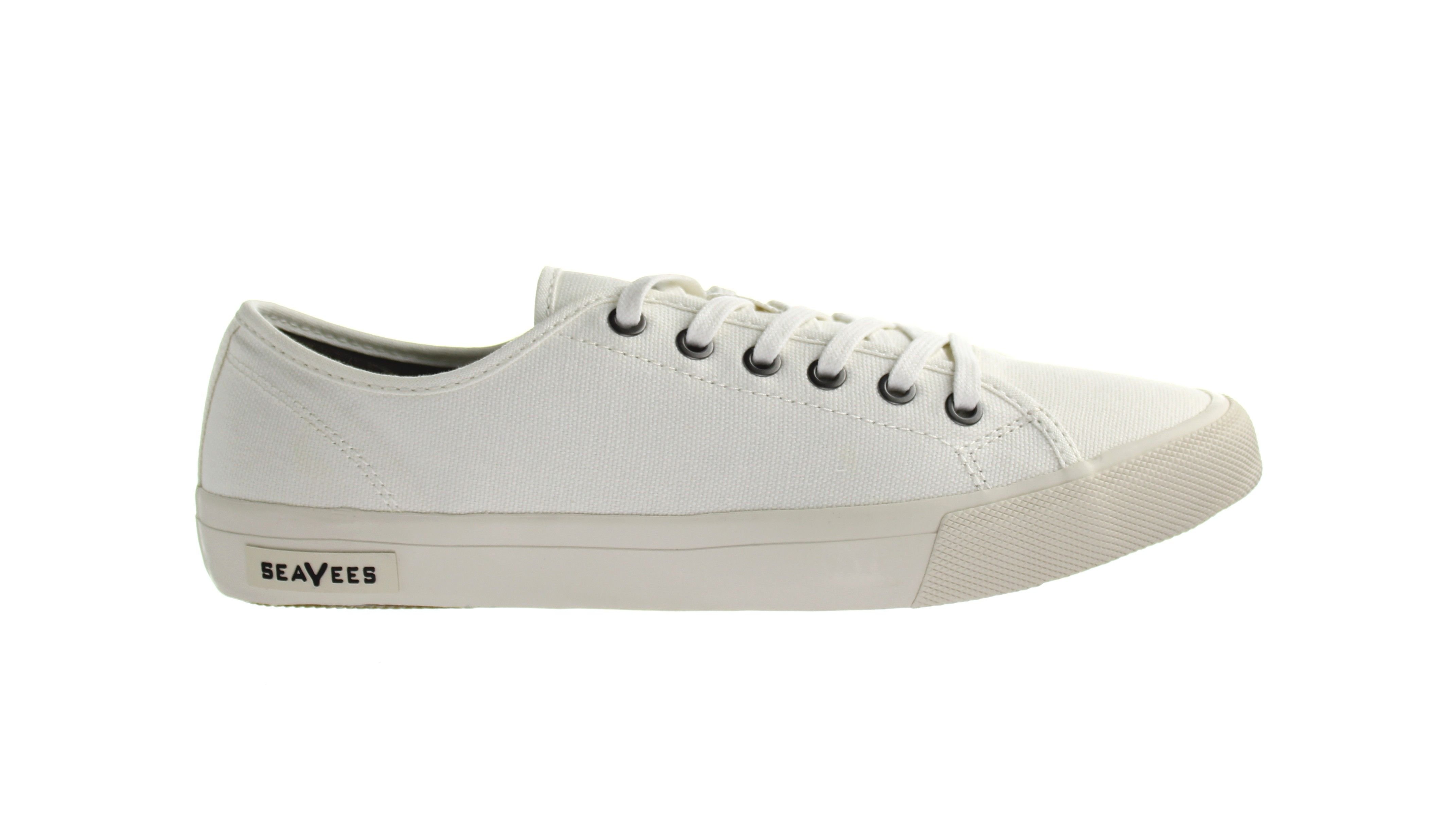 Seavees Seavees Men's Monterey Sneaker Standard White Cotton Canvas Lace-Up Trainers in Beige - 4