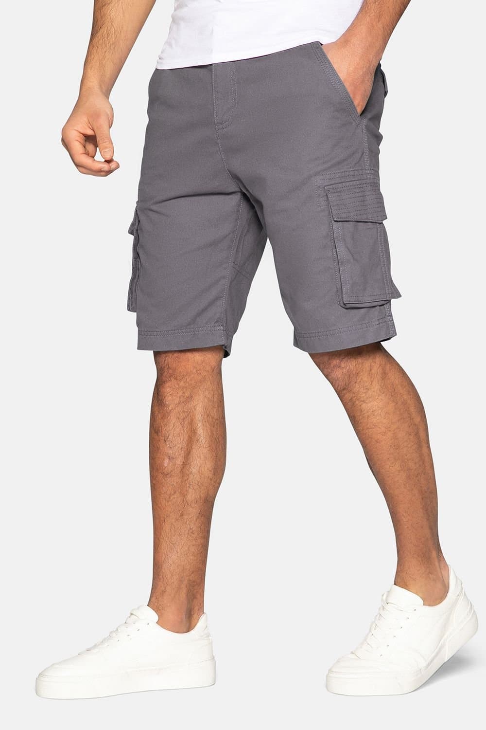 Threadbare Threadbare Men's Cotton 'Bute' Cargo Shorts in Charcoal