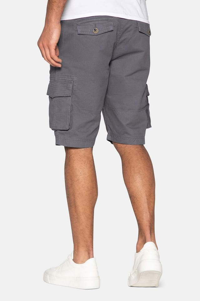 Threadbare Threadbare Men's Cotton 'Bute' Cargo Shorts in Charcoal - 2