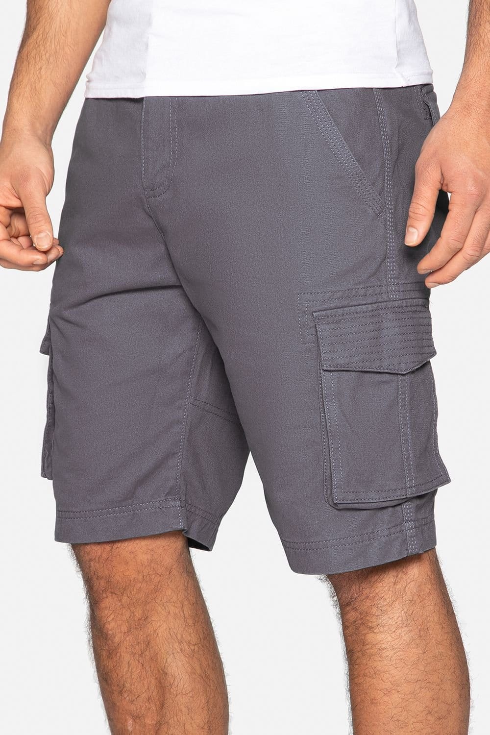 Threadbare Threadbare Men's Cotton 'Bute' Cargo Shorts in Charcoal - 4