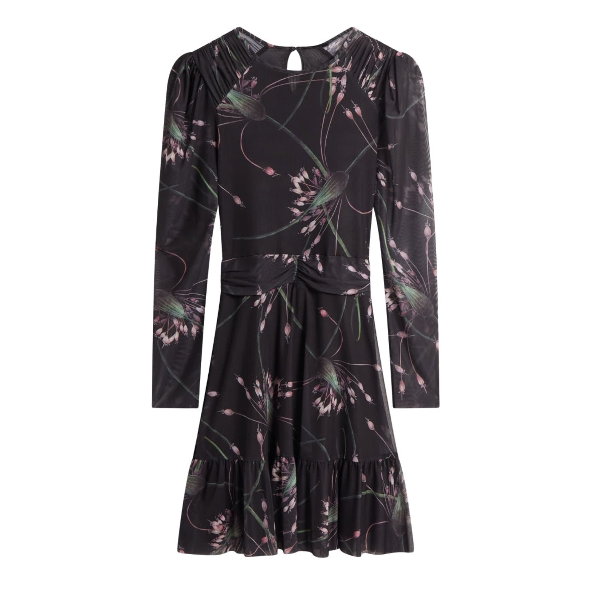 Ted Baker Ted Baker Women's Sannde Long Sleeve Round Neck Regular Fit Mini Dress in Chocolate