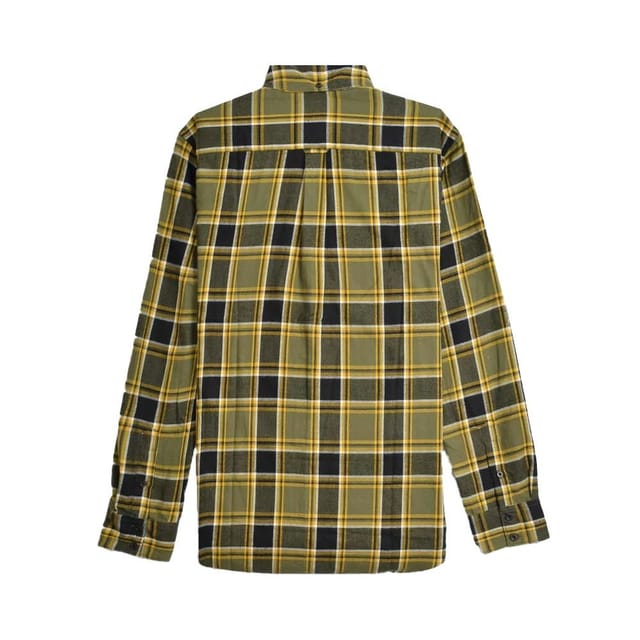 Lambretta Lambretta Men's Checked Brushed Long-Sleeved Shirt in Light Khaki - 2