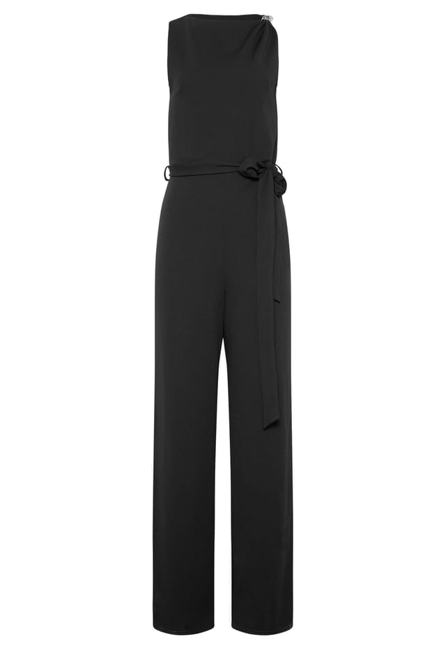 Long Tall Sally Long Tall Sally Women's Tall Belted Wide Leg Jumpsuit in Black - 2