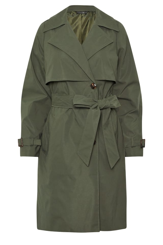 PixieGirl PixieGirl Women's Petite Trench Coat in Dark Green - 2