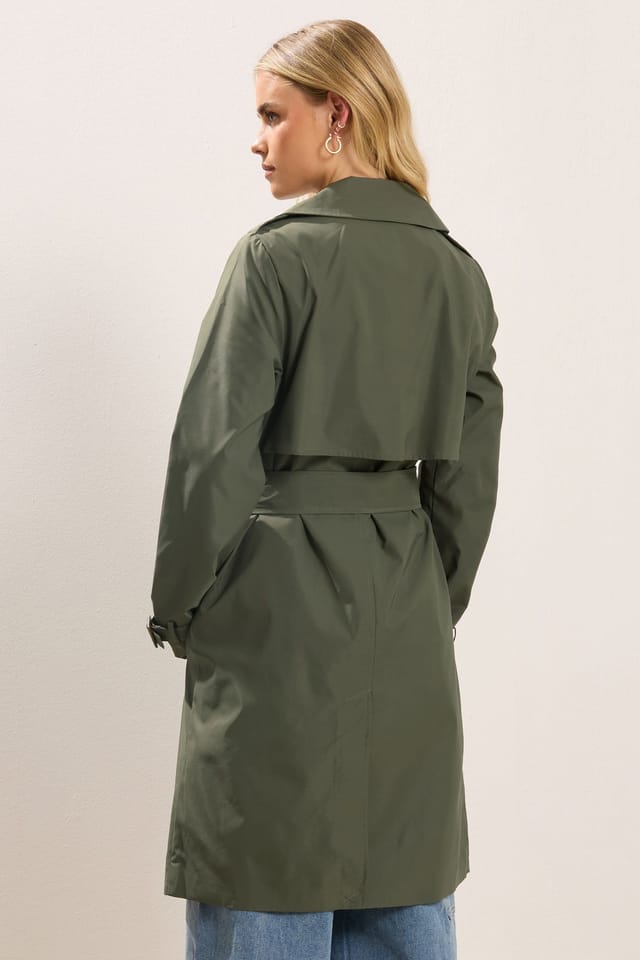 PixieGirl PixieGirl Women's Petite Trench Coat in Dark Green - 3
