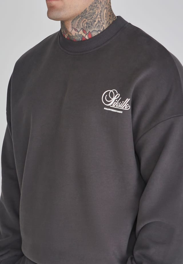 SikSilk SikSilk Men's Graphic Sweater in Grey - 2
