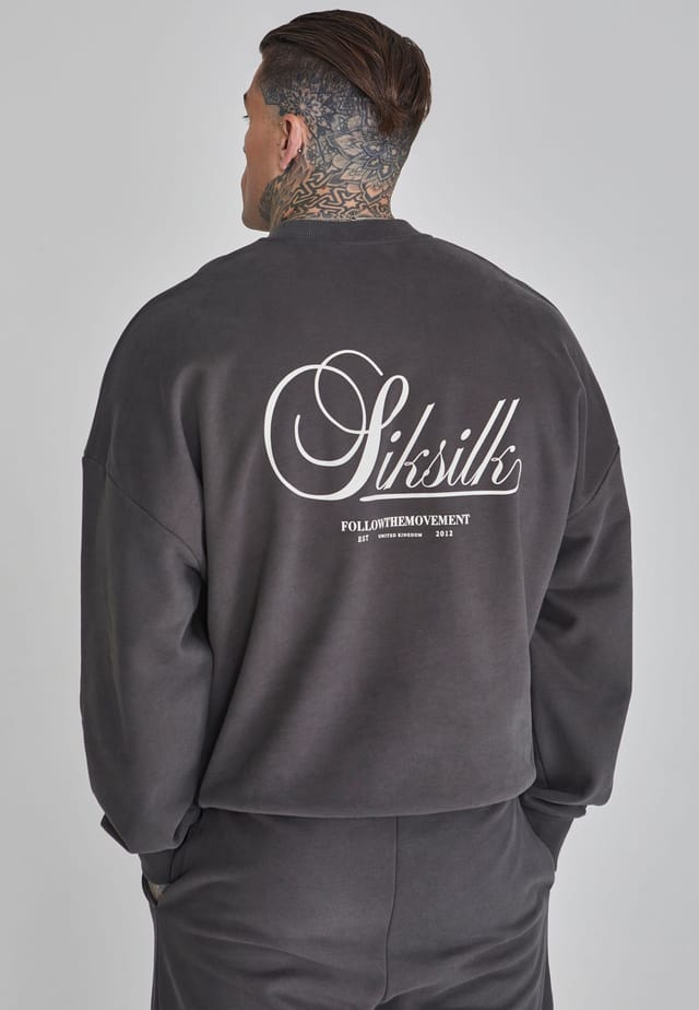 SikSilk SikSilk Men's Graphic Sweater in Grey - 3