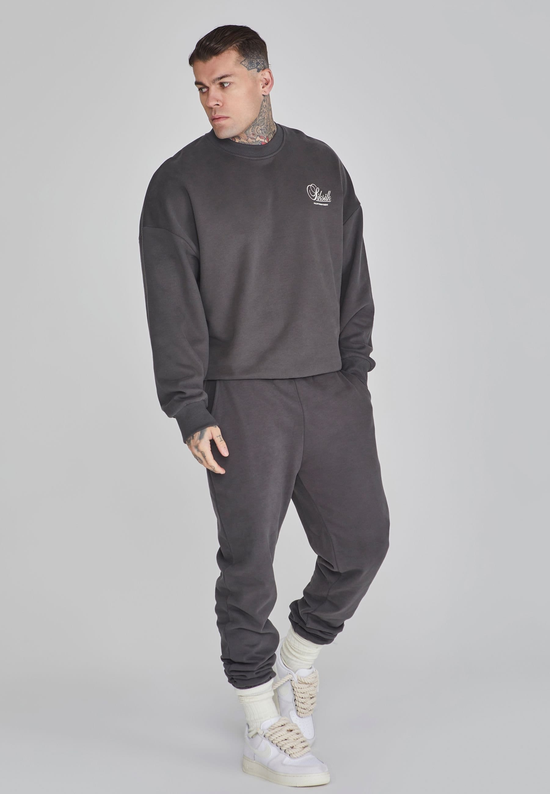 SikSilk SikSilk Men's Graphic Sweater in Grey - 4