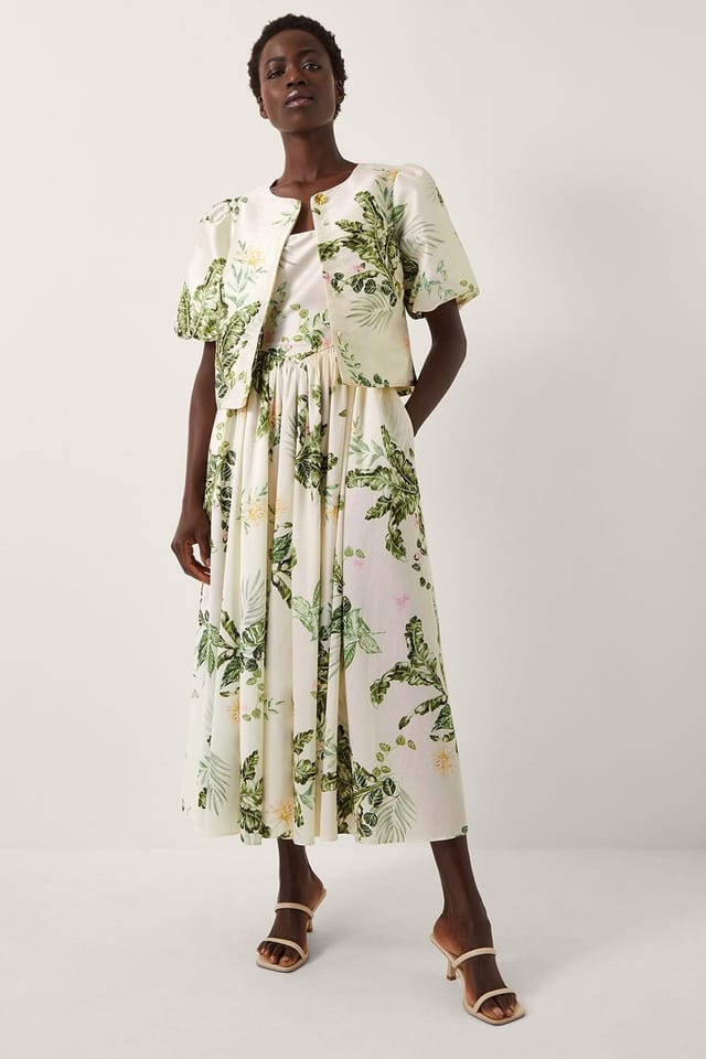 Monsoon Monsoon Women's Anne Floral Puff Sleeve Jacket Cream - 3