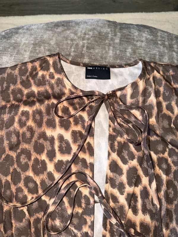 ASOS Leopard print puff sleeve top