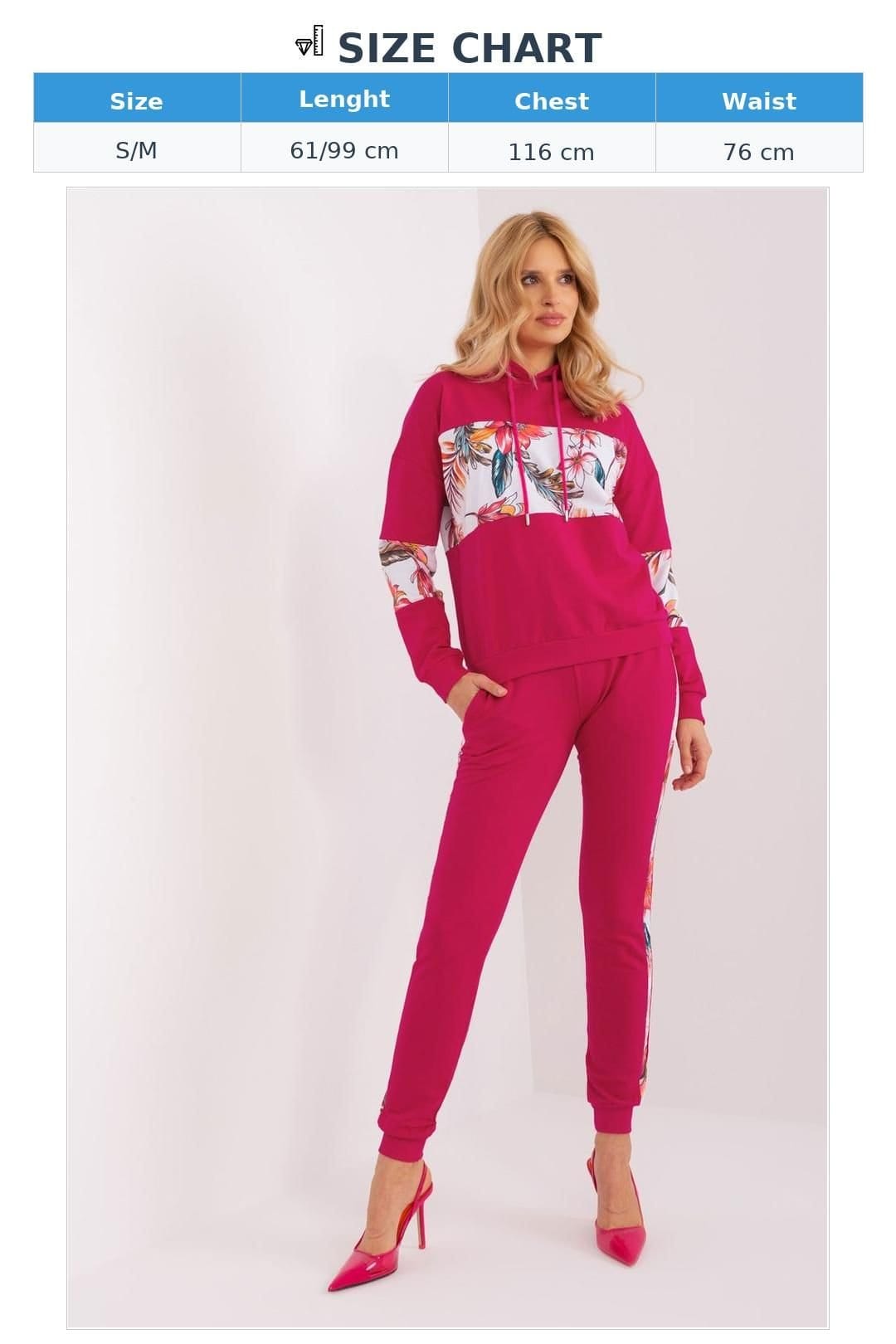 Love Lace Love Lace Women's Cotton Floral Insert Hoodie Tracksuit Set in Pink - 4