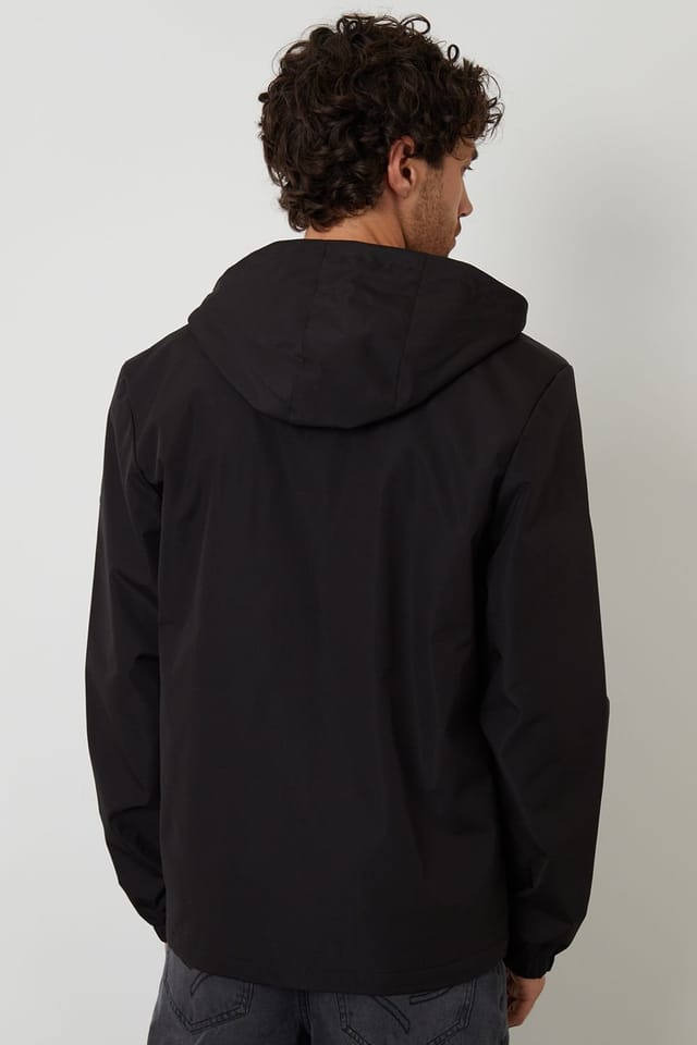 Threadbare Threadbare Men's Showerproof Hooded Microfleece Lined Jacket in Black - 2