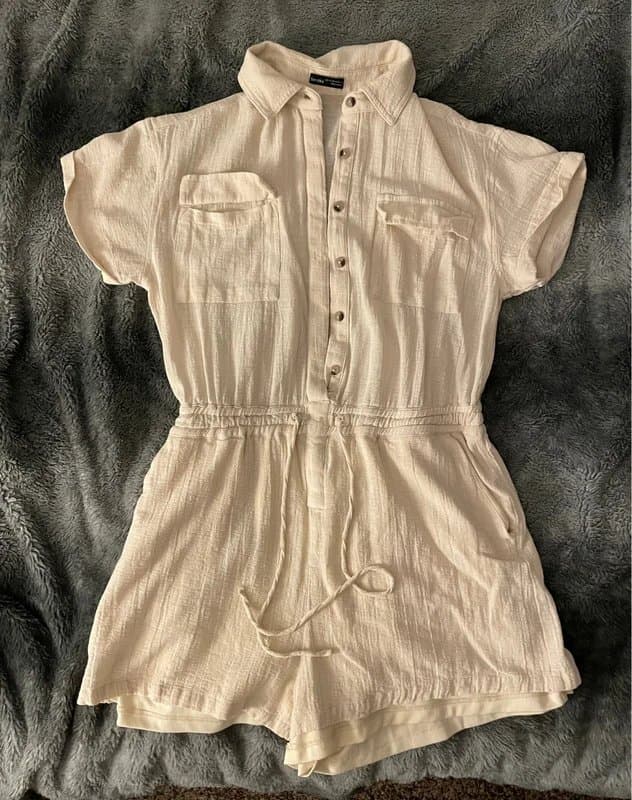 Bershka beige jumpsuit