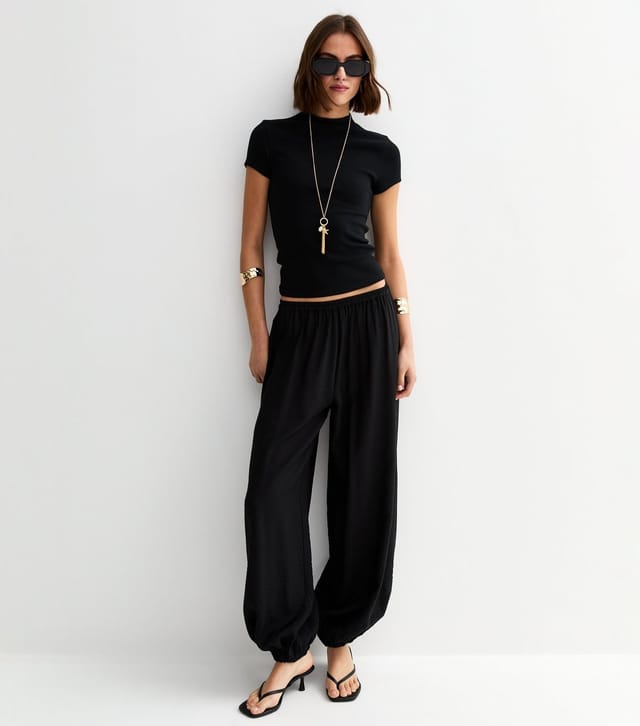 New Look Women's Premium Black Ribbed Grown On Sleeves Top New Look - 3