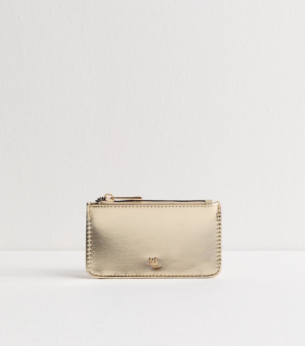 New Look Gold Faux Leather Zip Pocket Cardholder New Look