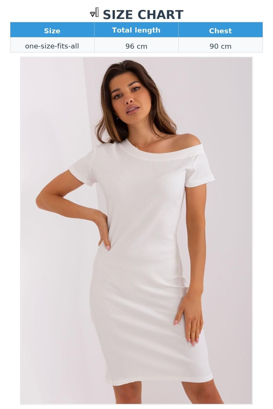 Love Lace Love Lace Women's Pencil Cut Dress Short Sleeves Asym Neck in White - 4
