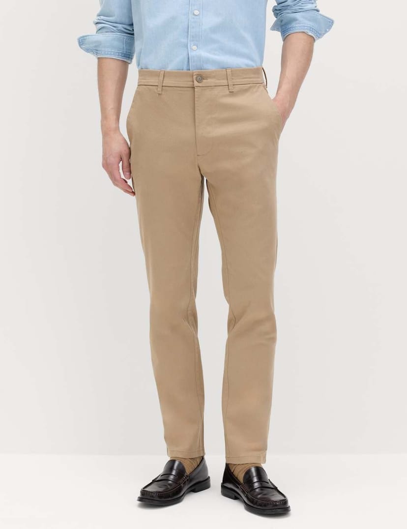 Marks & Spencer M&S Slim Fit Cotton Rich Stretch Chinos Fawn - 1