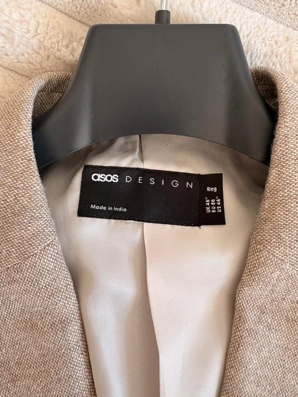 ASOS Design ASOS Design Slim Suit Jacket with Wool in Stone 46R