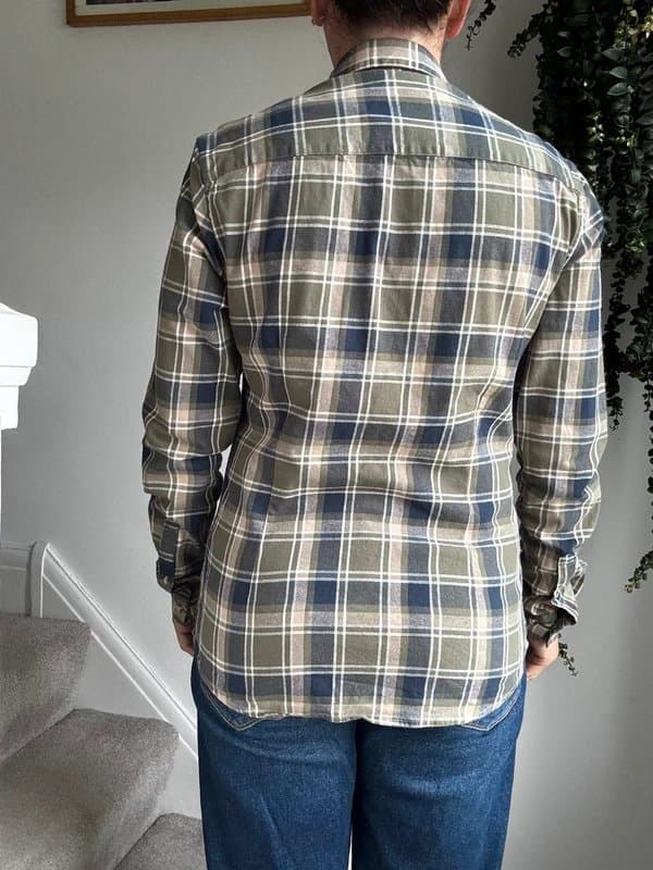 ASOS Design Quality green mix stretch cotton casual shirt