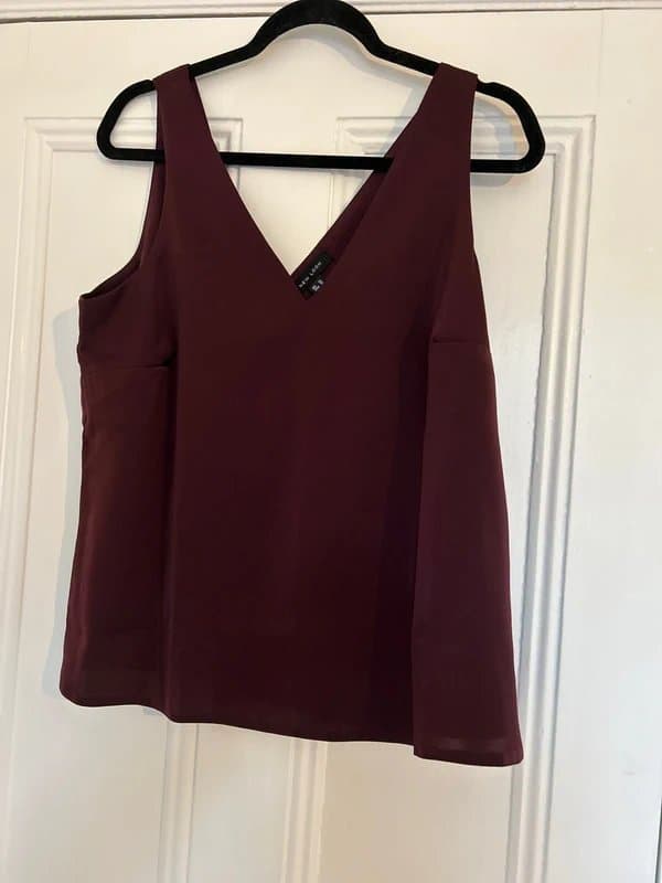 New Look New look satin dark Burgundy vest cami top 14 goes with skirt co ord