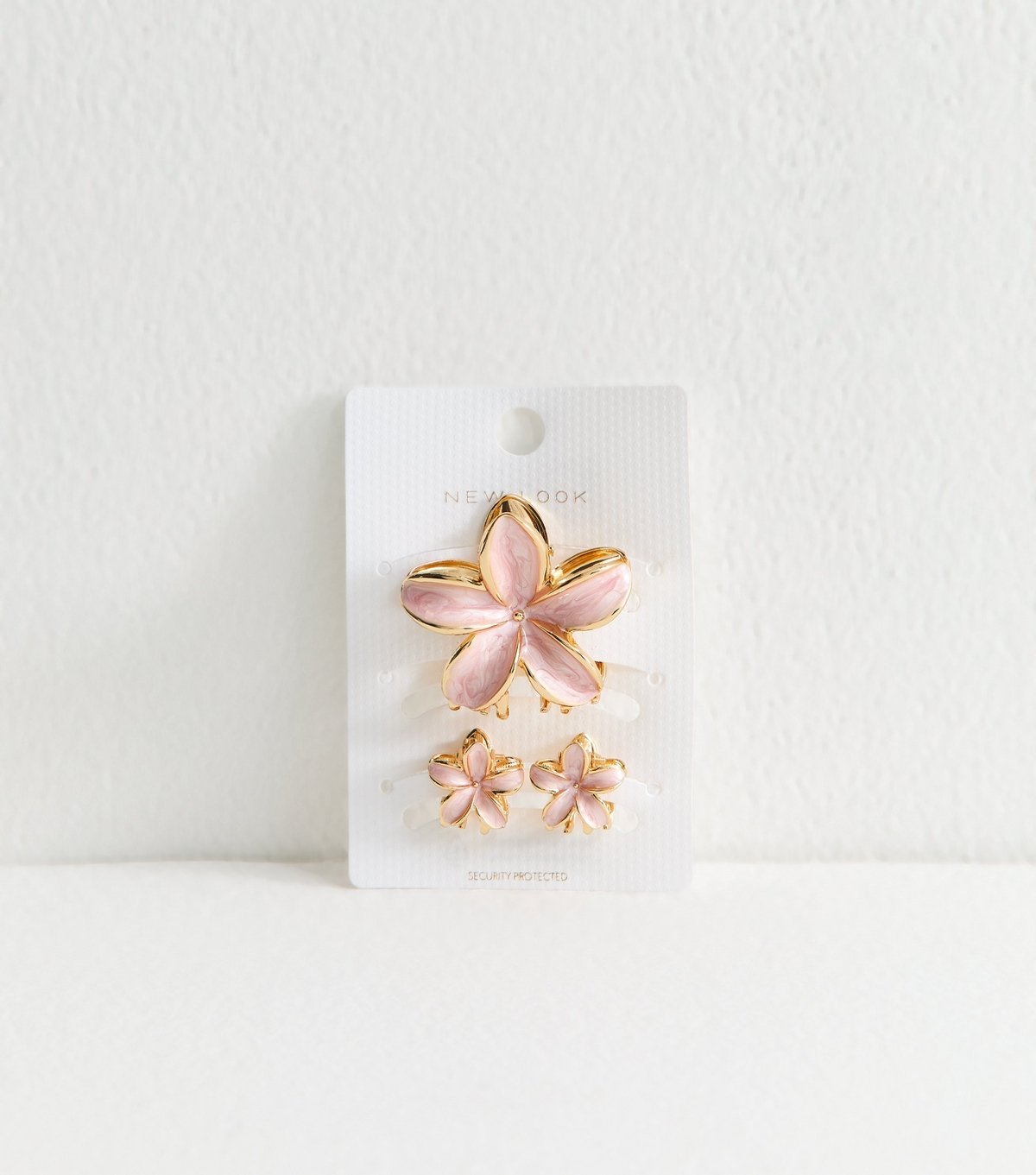 New Look Pink Pack Of 3 Enamel Flower Hair Clips New Look - 1