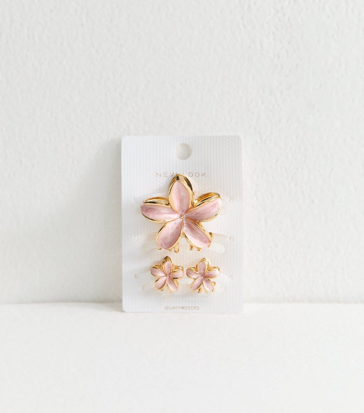 New Look Pink Pack Of 3 Enamel Flower Hair Clips New Look - 1