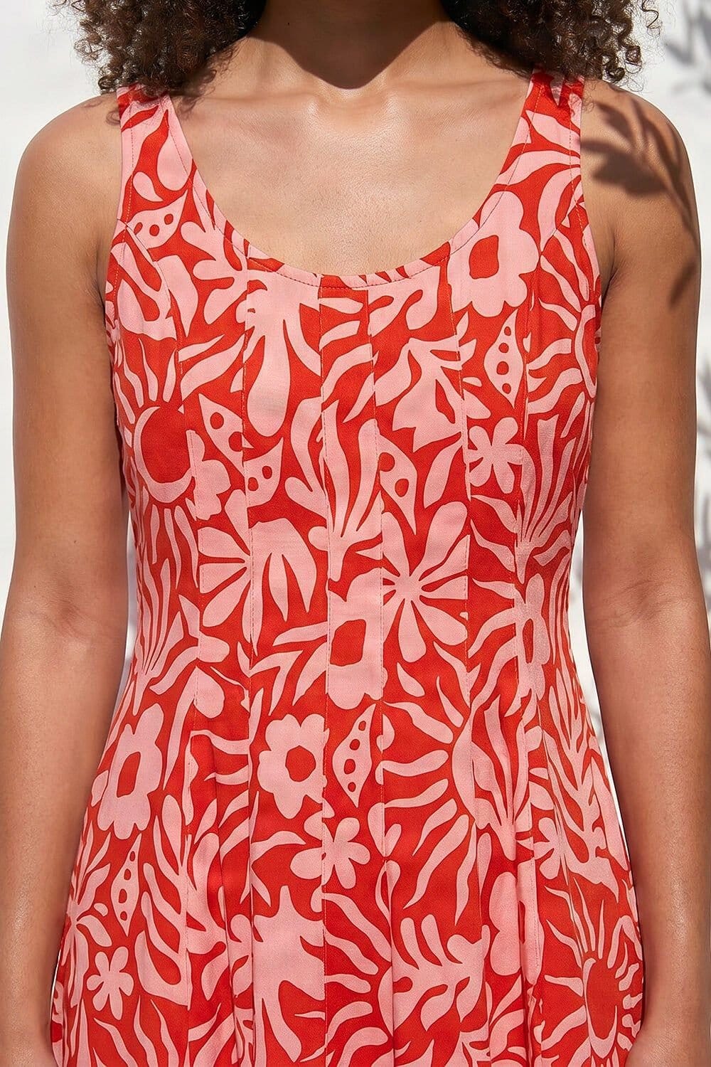 Dusk Dusk Women's Abstract Print Midi Dress in Orange - 4