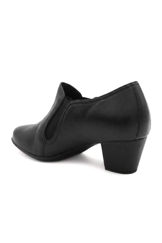 Pavers Pavers Women's Wide Fit Leather Block Heel Shoe Boots in Black - 3