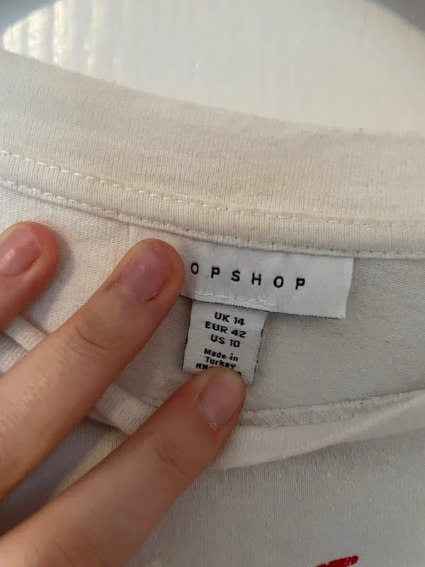 Topshop love t shirt topshop size 14