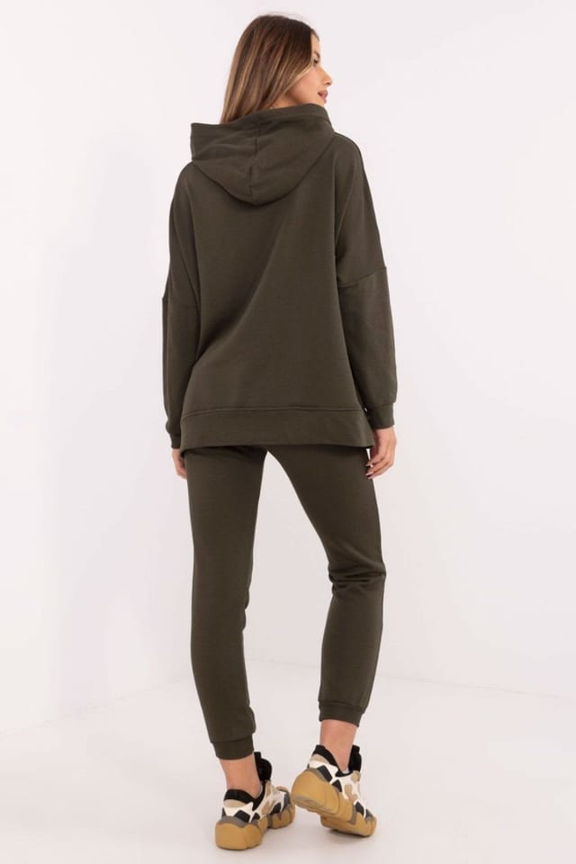 Love Lace Love Lace Women's Cotton Polyester Tracksuit Set With Kangaroo Pocket in Green - 3