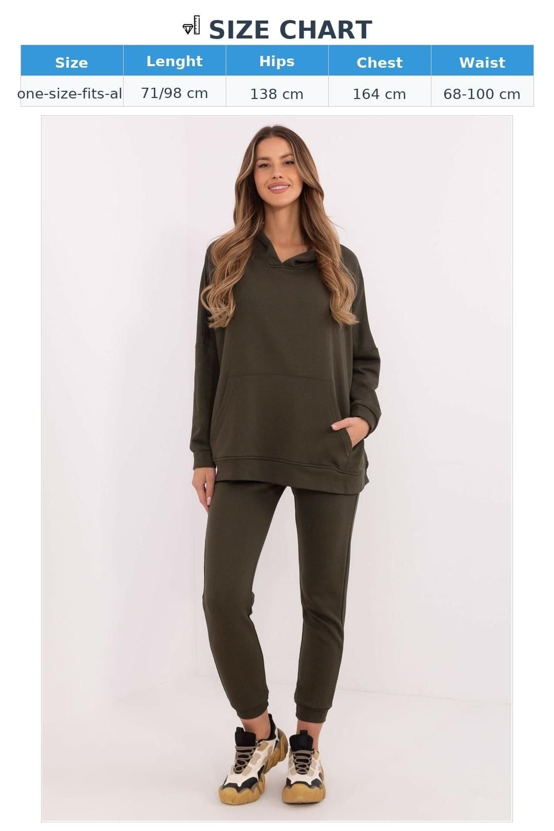 Love Lace Love Lace Women's Cotton Polyester Tracksuit Set With Kangaroo Pocket in Green - 4