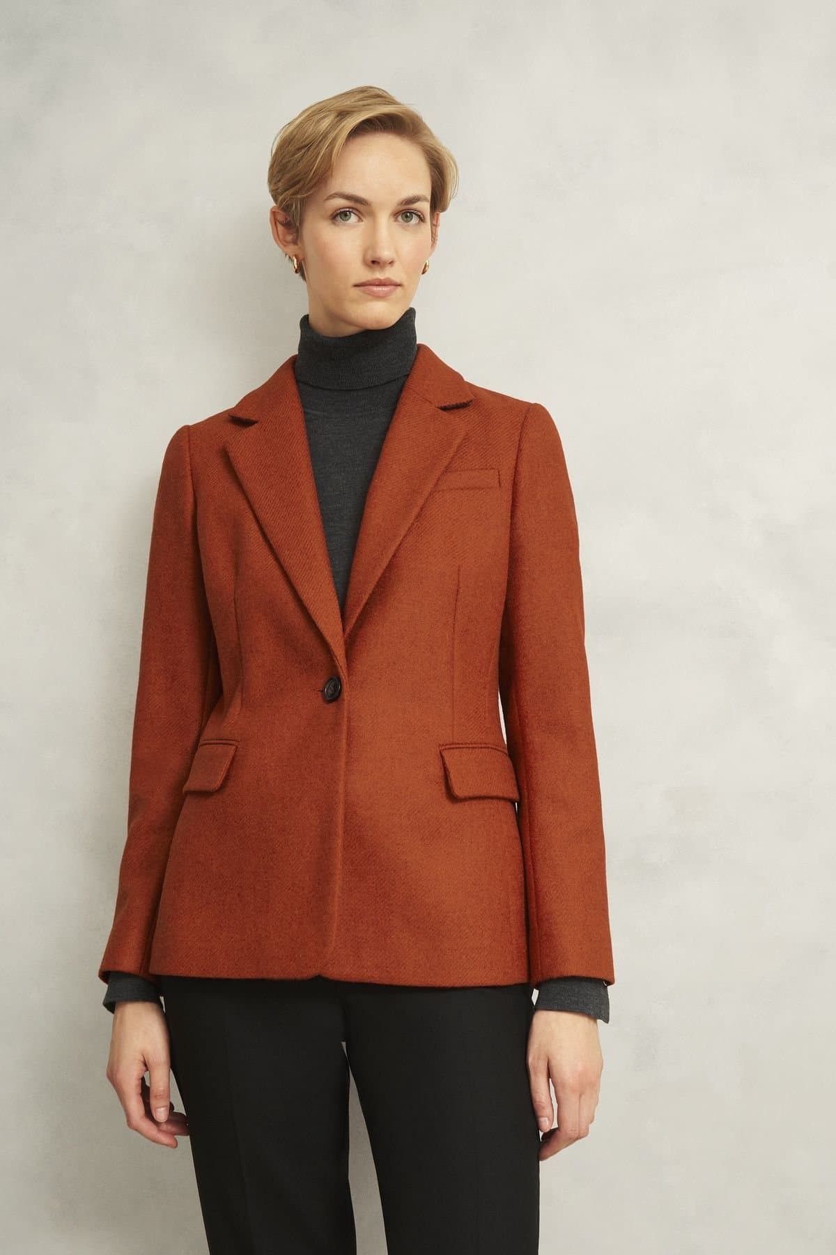 Hobbs London Hobbs London Burnt Orange Wool Blazer