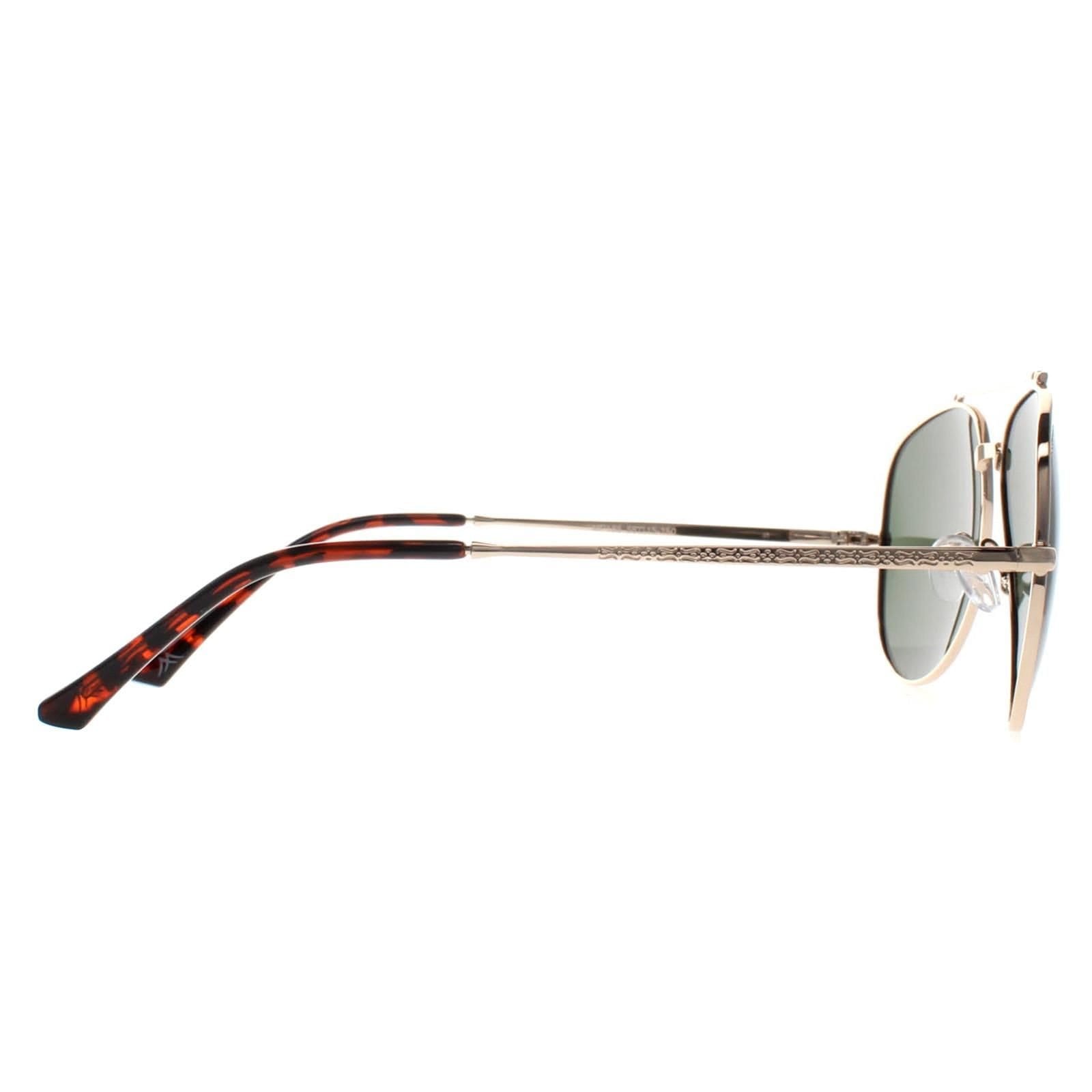 montana montana Men's Aviator Shiny Gold Green G-15 Polarized MP185 - 4