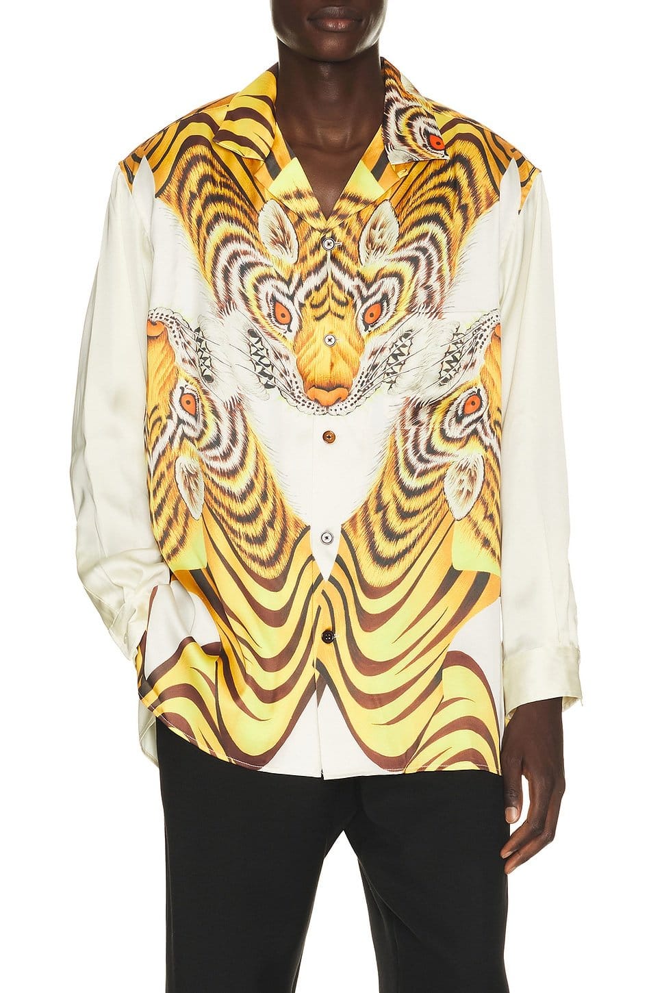 Revolve Tigr Satin Shirt In Multicolour