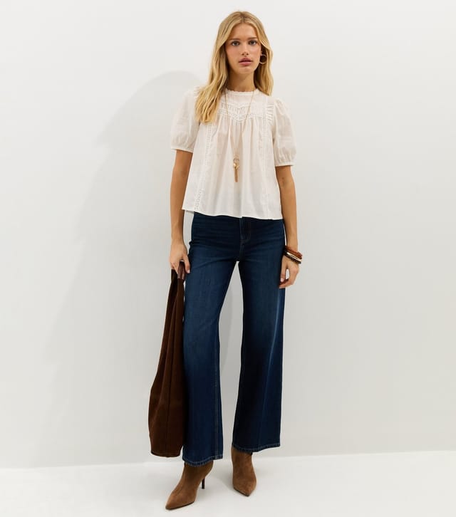 New Look Women's White Trimmed Blouse New Look - 3