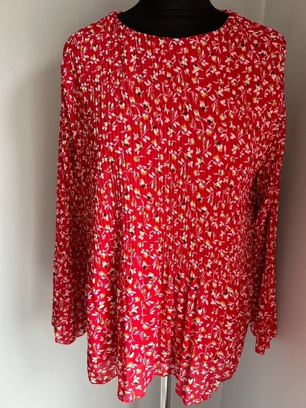 Made In Italy Modissima/made in Italy red ditsy floral blouse M (ref v5)