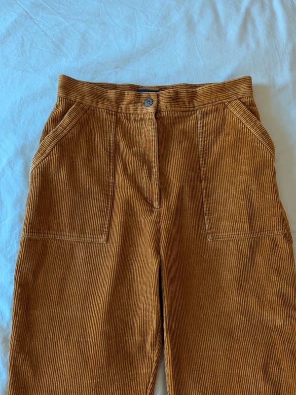Topshop Brown / beige / camel / caramel flared / bootcut corduroy / cord trousers