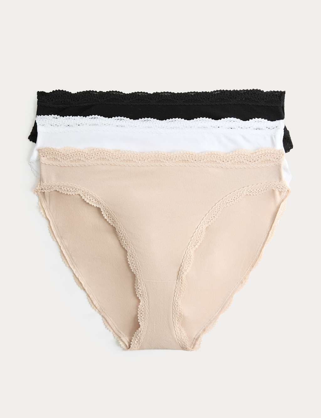 Marks & Spencer M&S 3pk Cotton Rich High Leg Knickers Opaline Mix