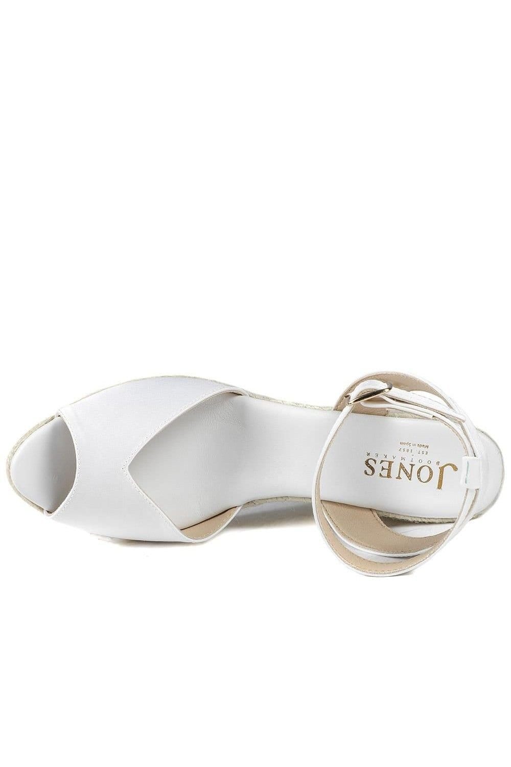 Jones Bootmaker Jones Bootmaker Women's Marchesa Leather Wedge-Heeled Sandals in White - 4