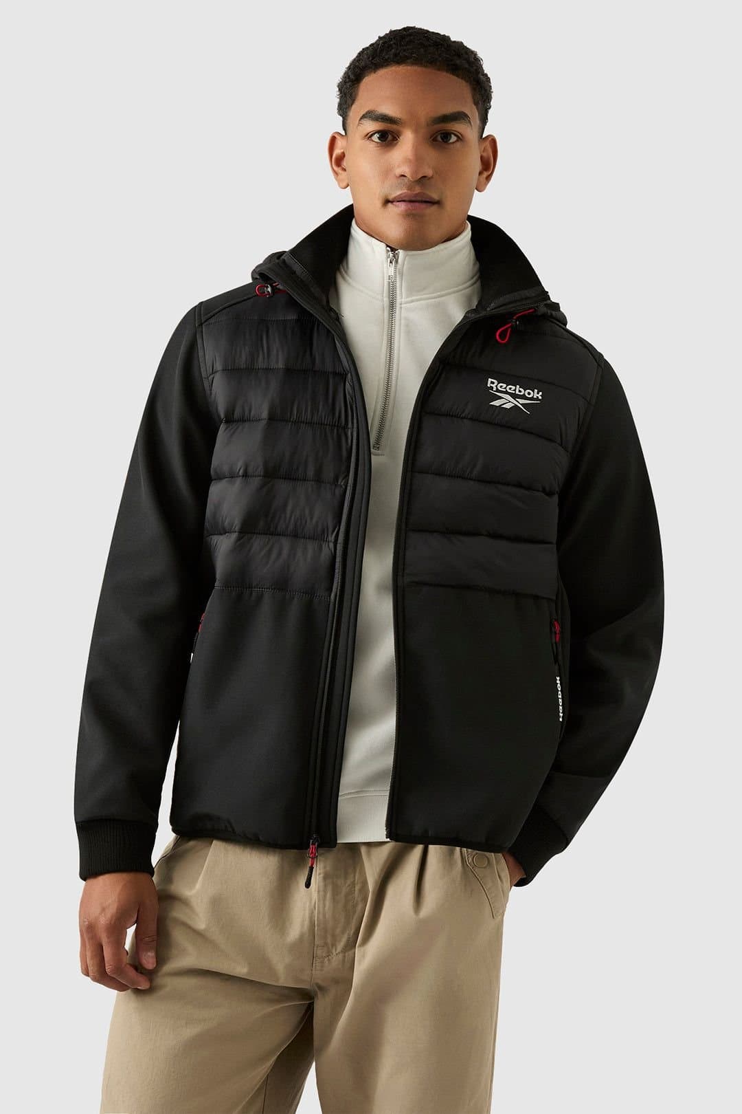 Reebok Reebok Men's Mixed Media Jacket in Black